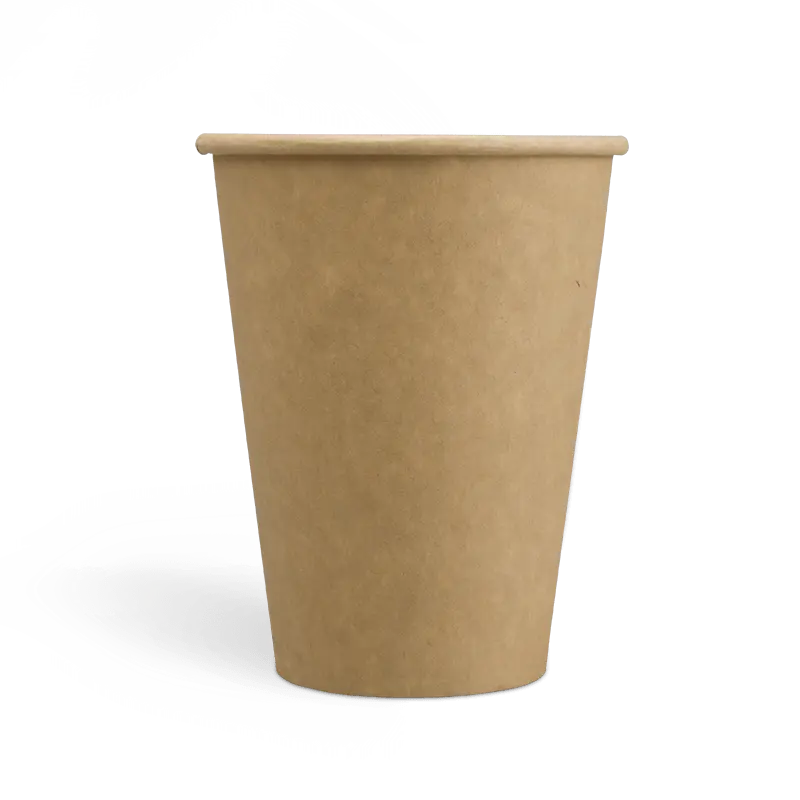 350ml / 12oz Hot Cup (90mm) Kraft, Single Wall
