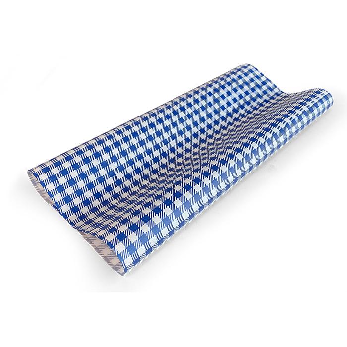 Gingham Greaseproof Paper - Blue Half Size