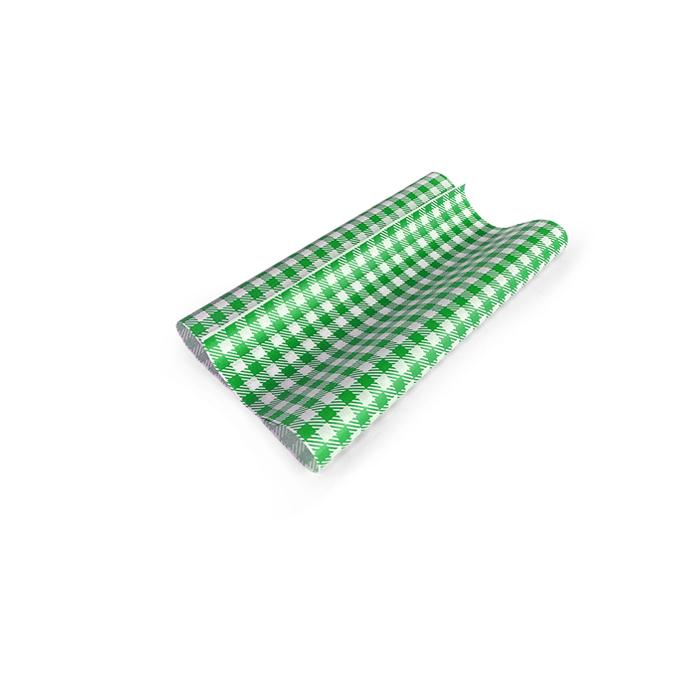 Gingham Greaseproof Paper - Green Large
