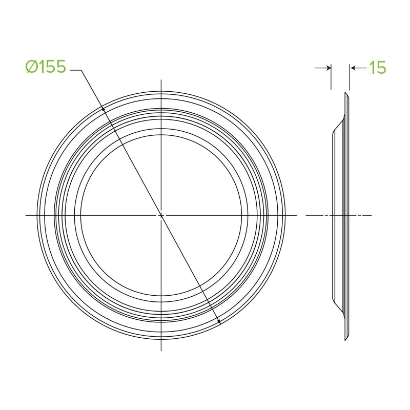 155mm / 6" Round Plant Fibre Plate