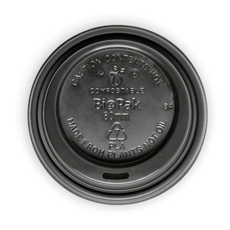 80mm PS Black Small BioCup Lid