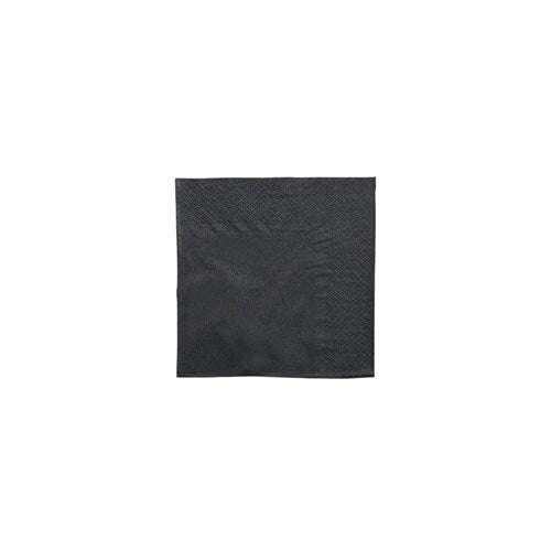 Cocktail Napkin, 2PLY, Black - 1/4 Fold