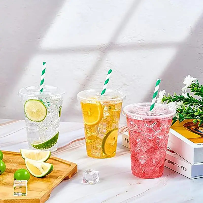 Flat Plastic Lids to Suit 12-22oz PP Drinking Cups