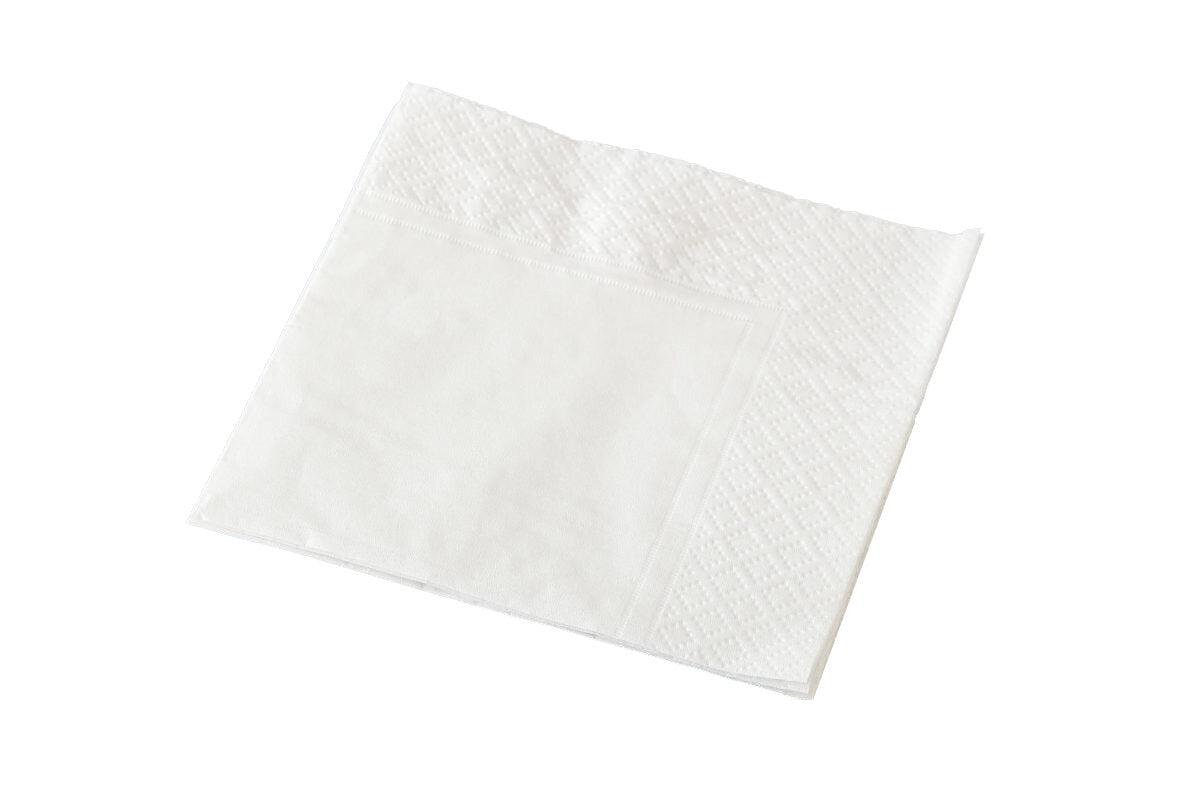 Cocktail Napkin, 2PLY, White - 1/4 Fold