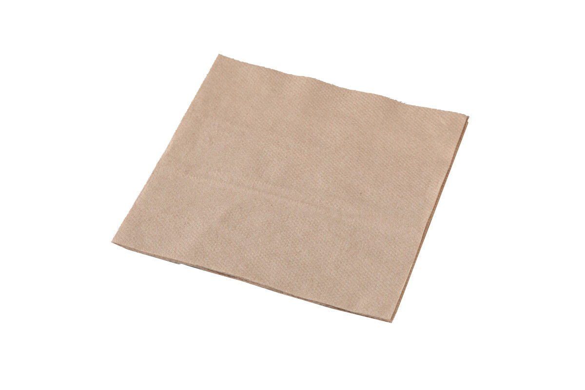 Luncheon Napkin, 1PLY, Kraft - 1/4 Fold