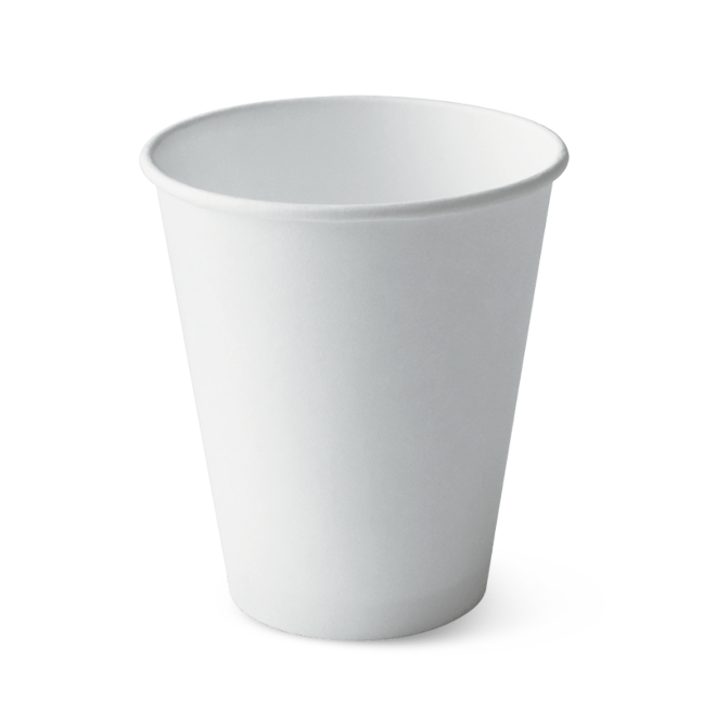 280ml / 8oz Hot Cup (80mm) White, Single Wall