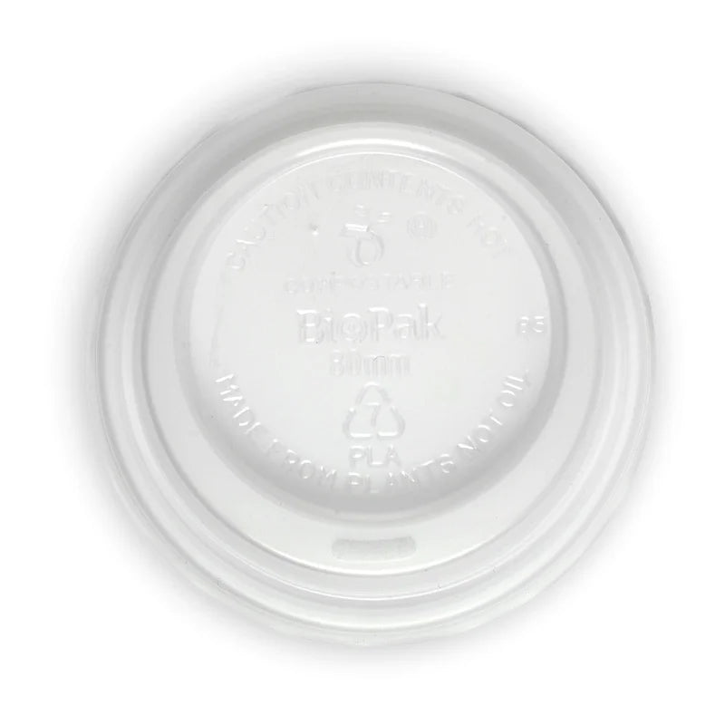 80mm PS White Large BioCup Lid