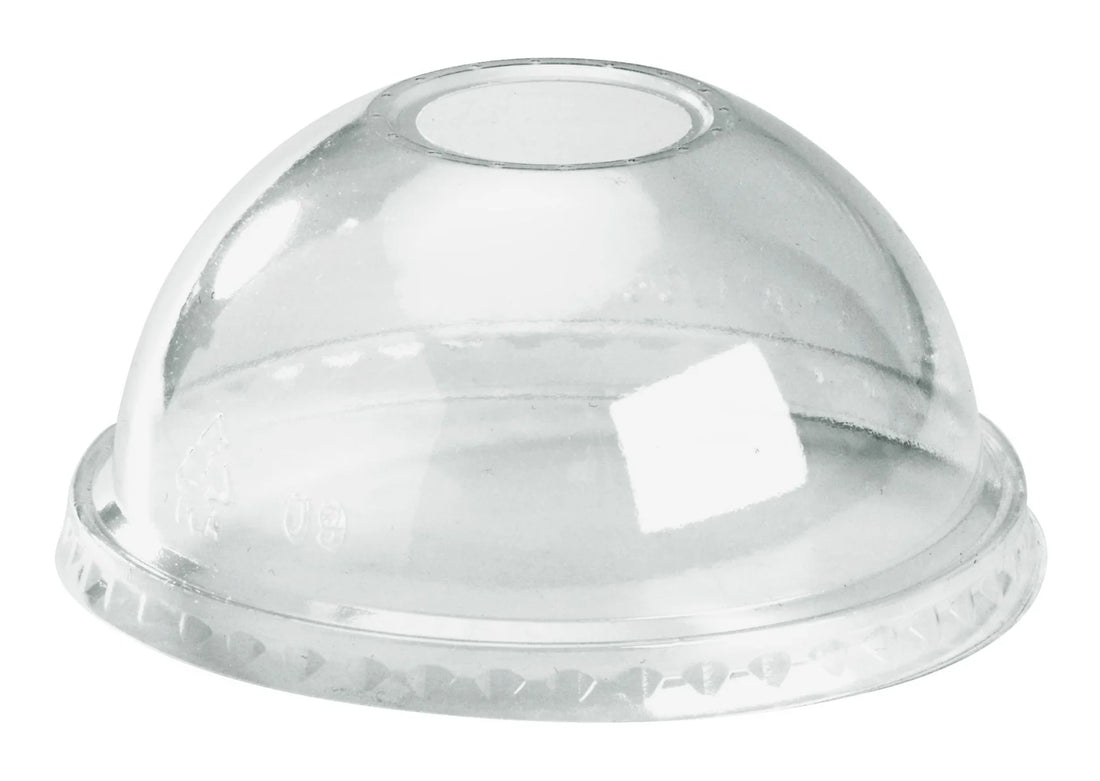 300-700ml Dome 22mm Hole Clear BioCup Lid