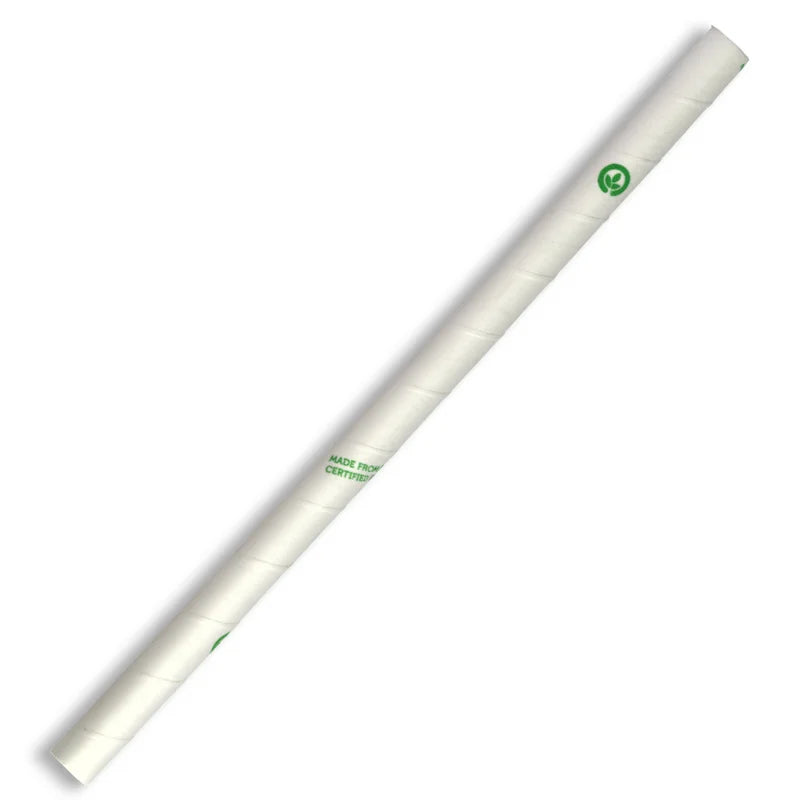 10mm Jumbo Paper Straws White