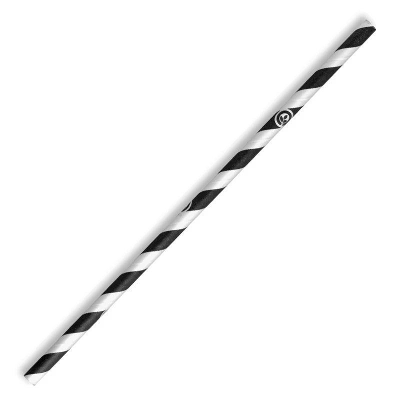 Regular Paper Straws Black Stripe